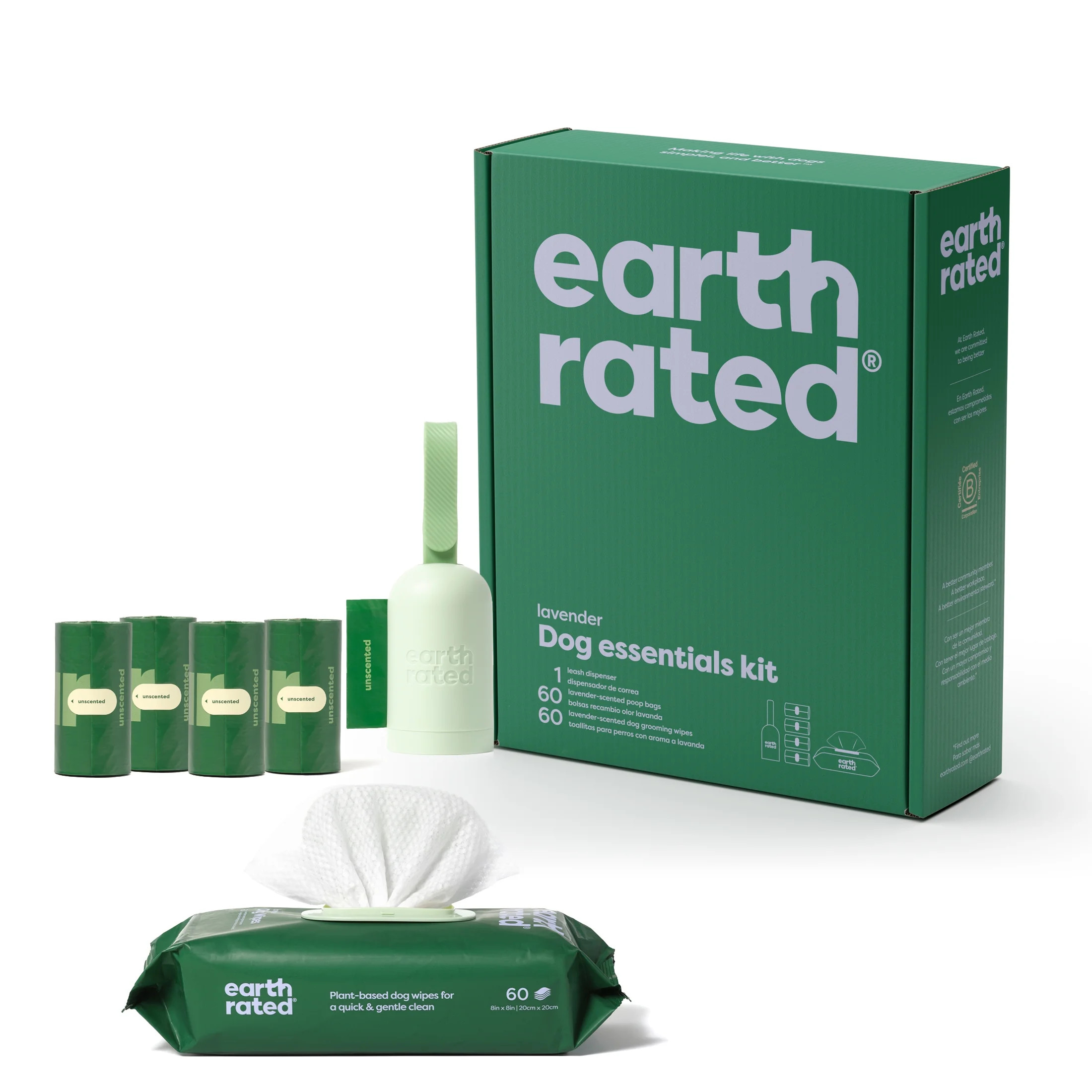 Earth Rated Dog Essentials Kit, Lavender Scented, Includes Leash Bag Dispenser, Dog Waste Bags, a... | Walmart (US)