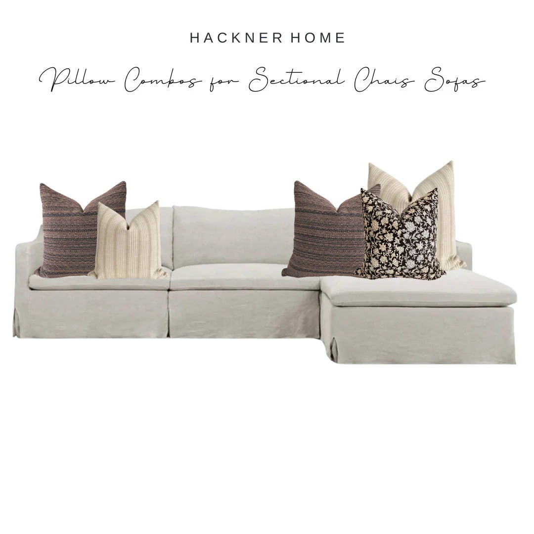 Sectional Chaise Sofa Pillow Combo | Patricia, Pillow Set for Sectional Sofa, Sofa Pillow Combo, ... | Etsy (US)