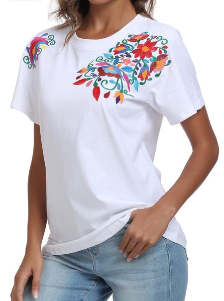 Embroidered t-shirts for women, cinco de mayo outfit 

#LTKover40 #LTKfindsunder50 #LTKfindsunder100
