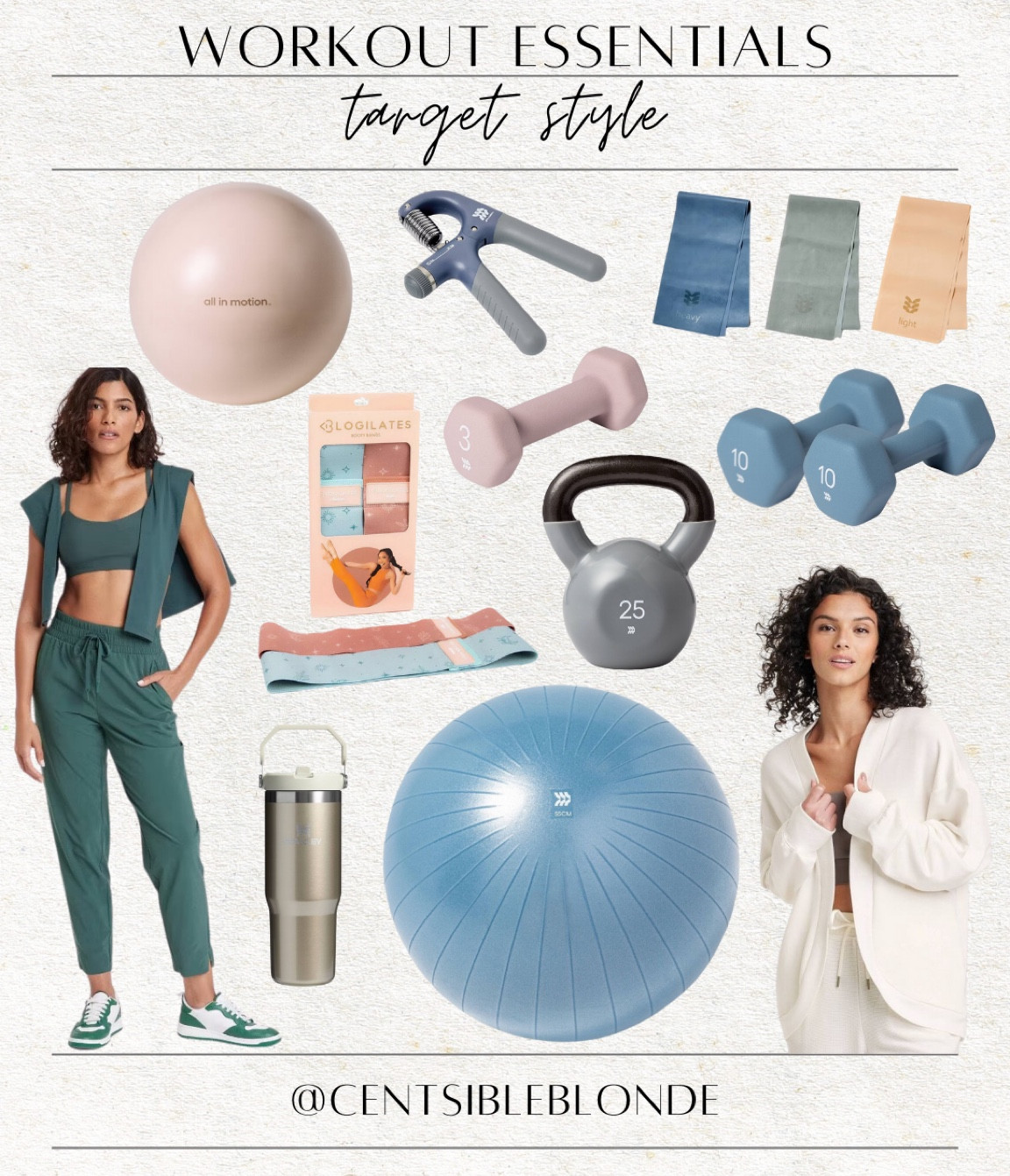 Exercise equipment, Workout gear, yoga ball, exercise ball, weights, workout bands, leg bands, hand weights, dumbbells, water cup, weighted ball, kettlebell, health, wellness, home gym 

#LTKFitness #LTKFindsUnder50 #LTKActive