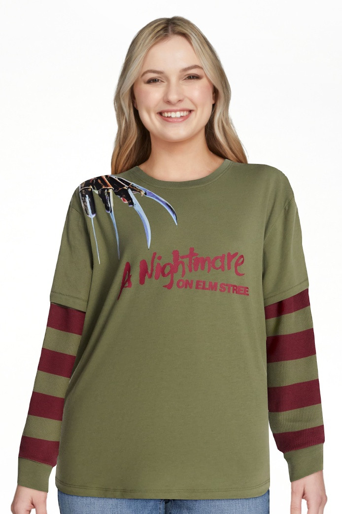Disney Nightmare on Elm Street Women's Halloween Layered Look Graphic Tee, Sizes XXS-XXL | Walmart (US)