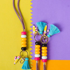 Lanyard for Teachers and Educators: Pencil Beaded Keychain ID Holder | Etsy (Global)