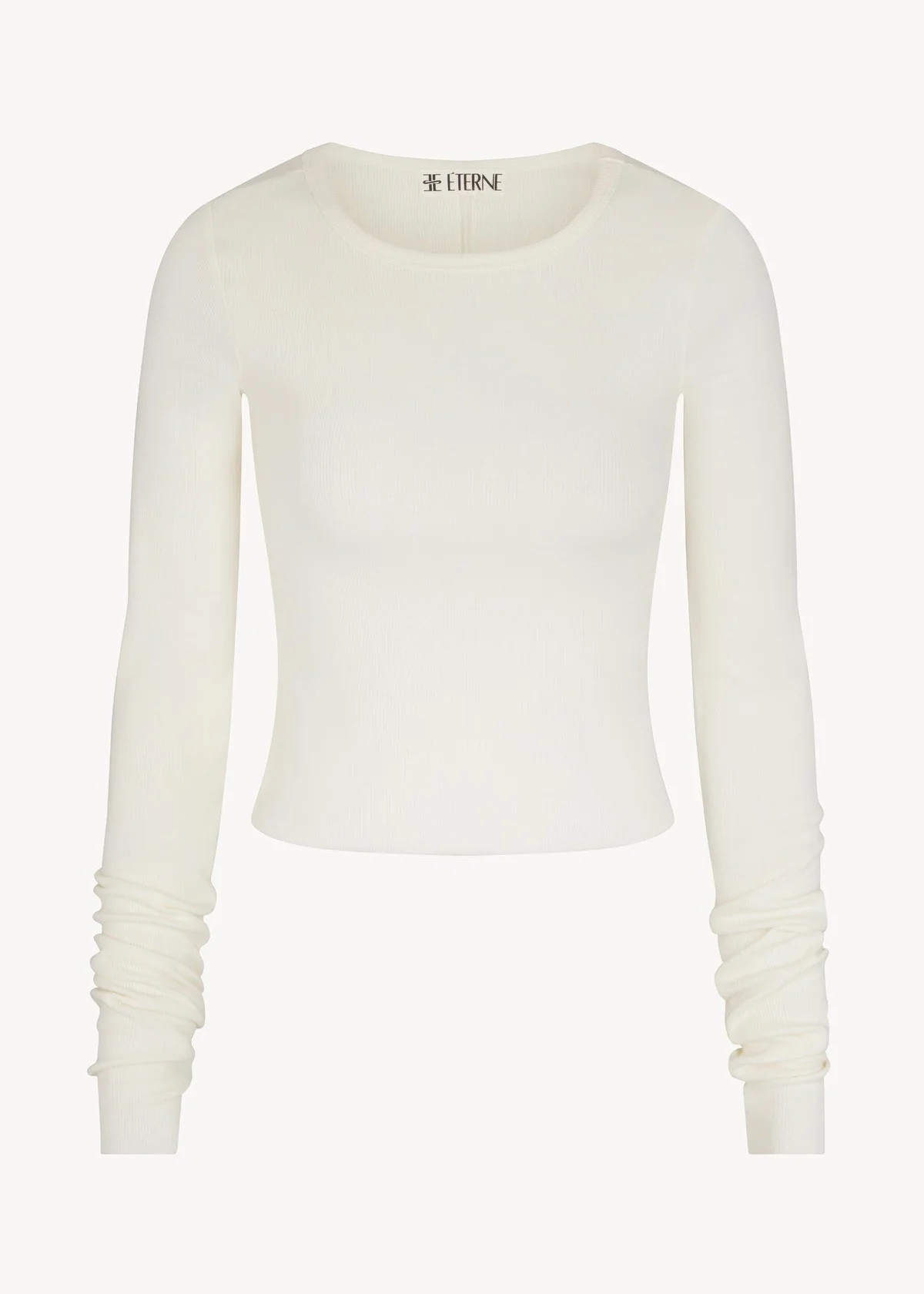 Cropped Long Sleeve Fitted Top (Cream) | Milk Boutique