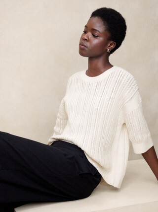 Oversized Open Stitch Sweater | Banana Republic Factory