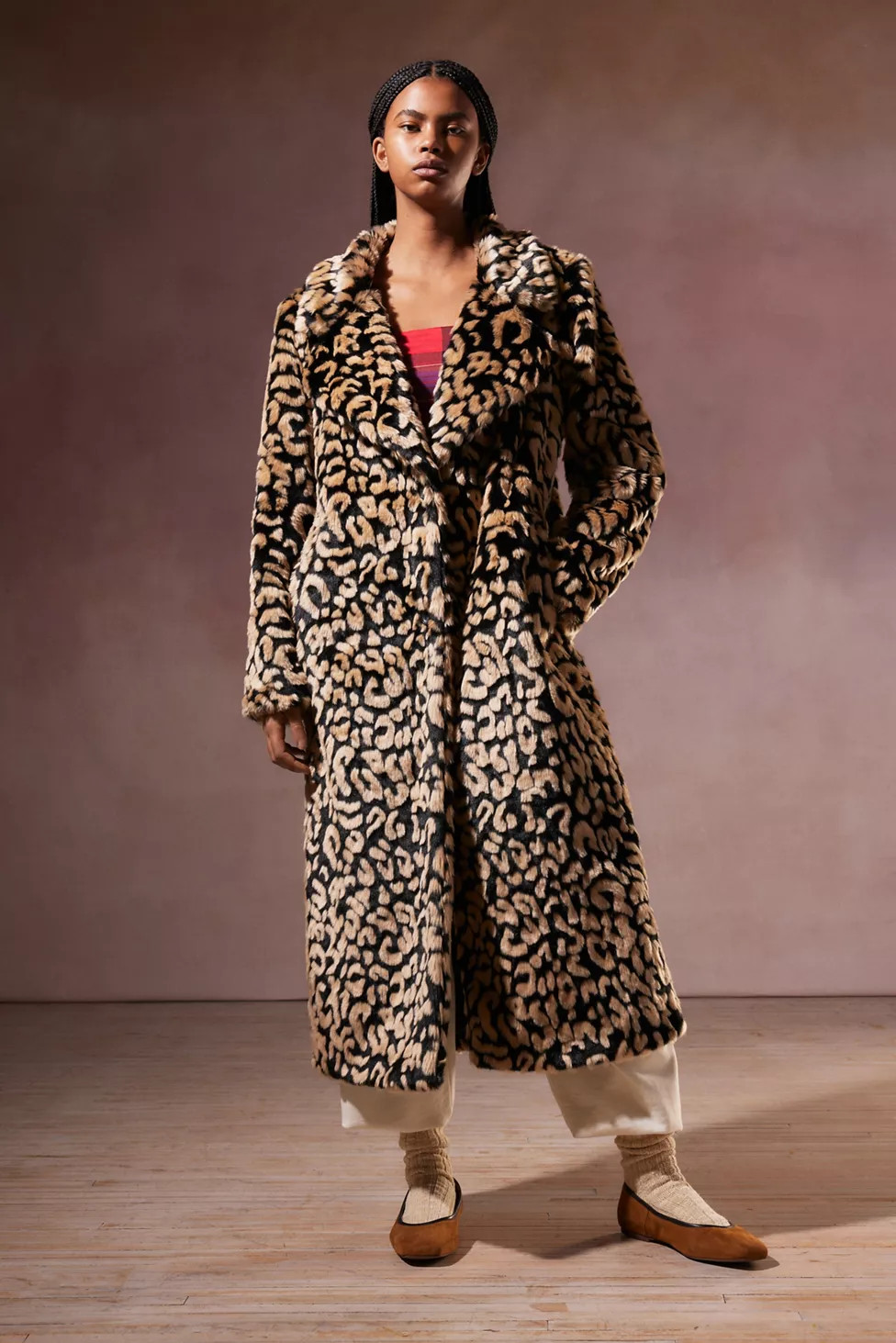 Kimchi Blue Connor Maxi Faux Fur Coat | Urban Outfitters (US and RoW)