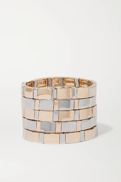 Roxanne Assoulin - Gold Standard Set Of Five Silver And Gold-tone Bracelets | NET-A-PORTER (US)