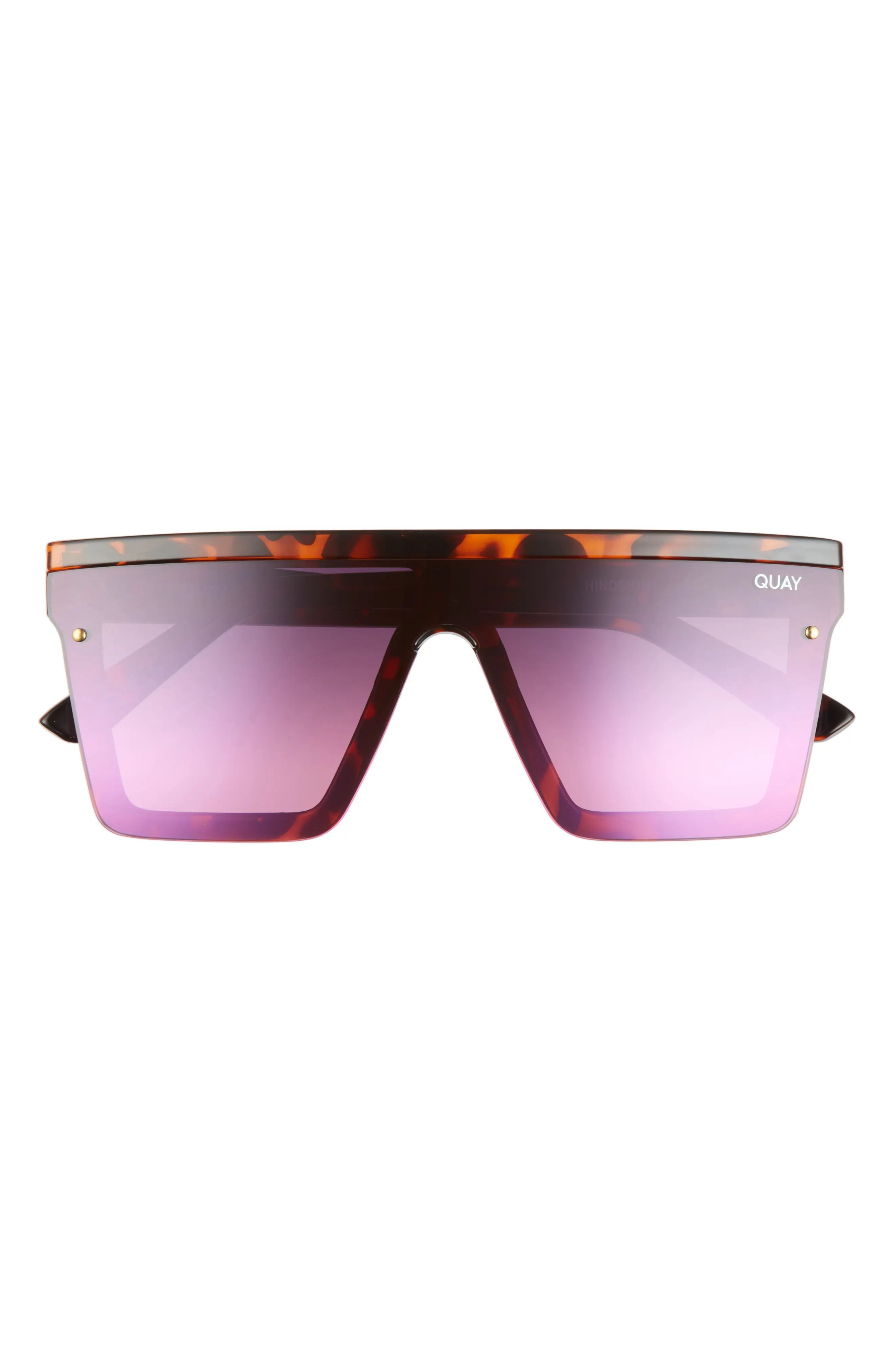 Women's Quay Australia Hindsight 67mm Shield Sunglasses - Tort / Navy Peach Mirror | Nordstrom