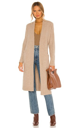 Camogli Belted Cardigan in Taupe | Revolve Clothing (Global)
