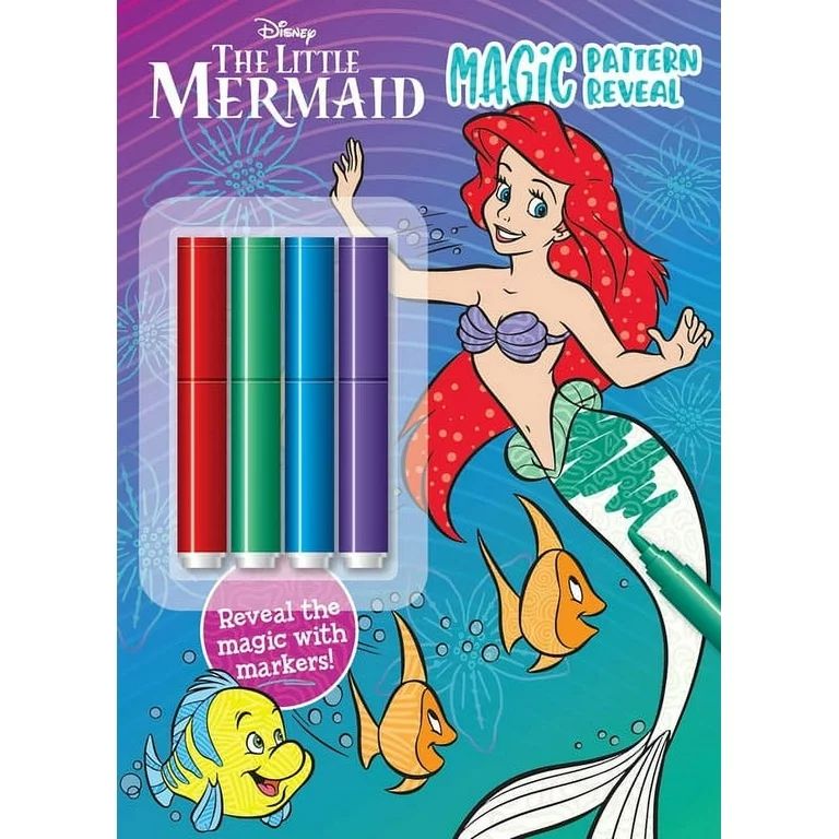 Disney Little Mermaid: Magic Pattern Reveal: Ocean Explorer: Pattern Reveal with 4 Colored Marker... | Walmart (US)