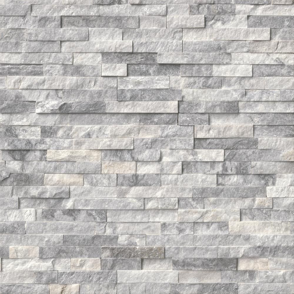 Alaska Gray Ledger Panel 6 in. x 24 in. Natural Marble Wall Tile (10 cases / 60 sq. ft. / pallet) | The Home Depot