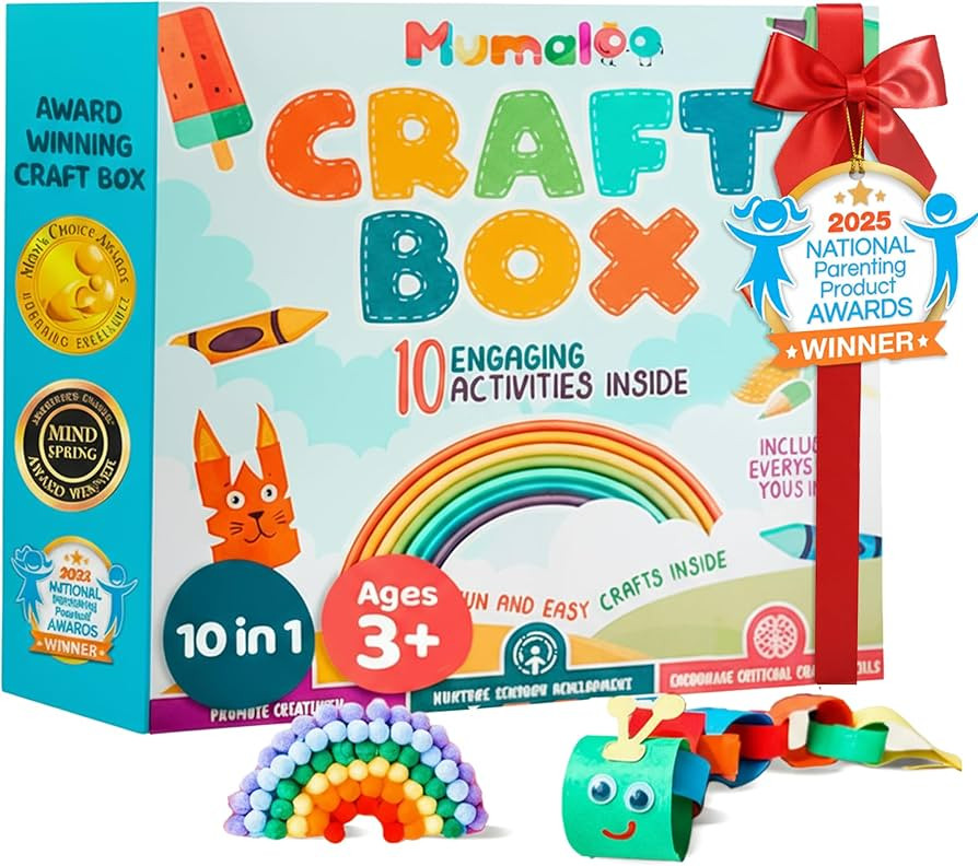 Craft Box for Kids - 10 Creative Arts and Crafts for Kids Ages 4-8, Fun, No Mess Educational Pres... | Amazon (US)