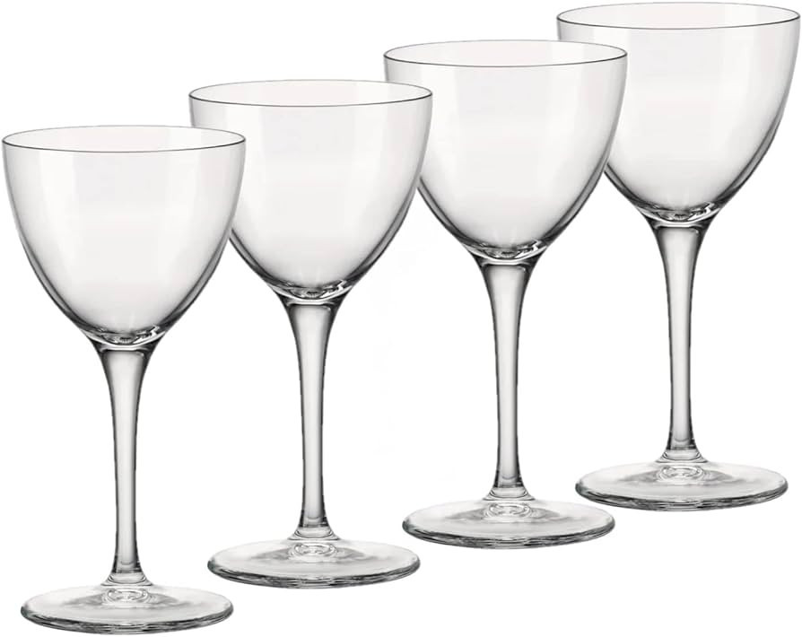 Bormioli Rocco Novecento Stemware Nick & Nora Glass, Set of 4, 4 Count (Pack of 1), Clear | Amazon (US)