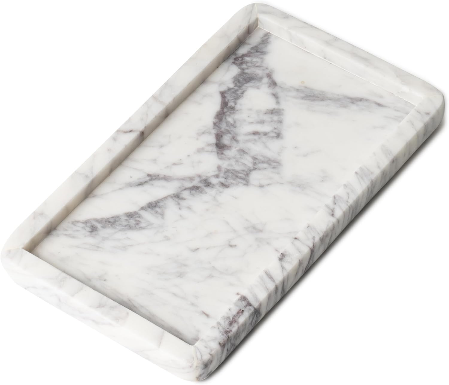 Cork & Mill Marble Tray for Bathroom Countertop, Kitchen Counter, or Catchall - 8 3/4" x 5" Small... | Amazon (US)