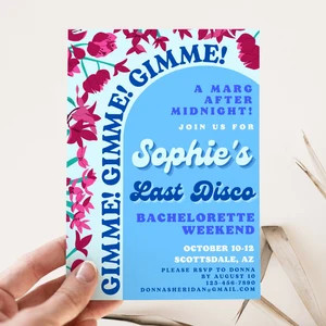 Mamma Mia Last Disco Bachelorette Invitation Itinerary Template, Dancing Queen Bach, Groovy Coast... | Etsy (US)