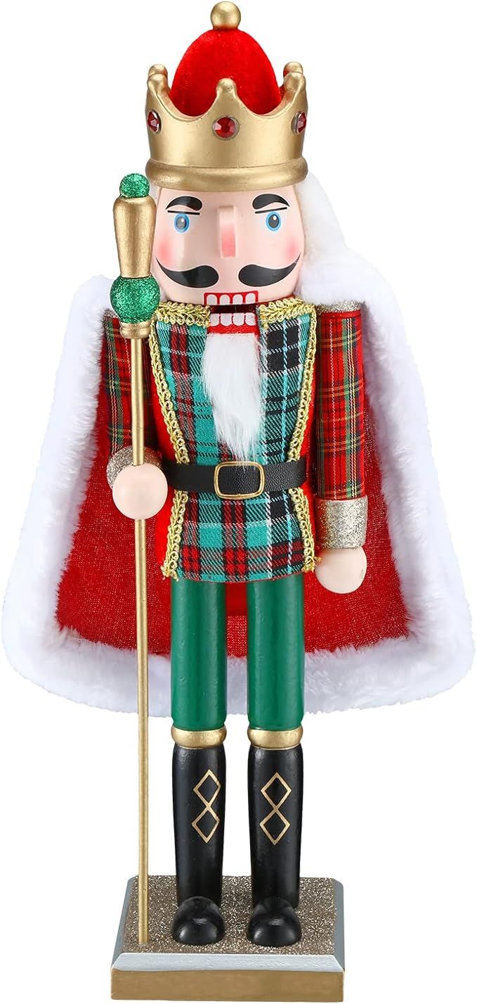 Christmas Wooden Nutcracker 15 Inch Traditional Christmas Nutcracker Decor Festive Christmas Deco... | Amazon (US)
