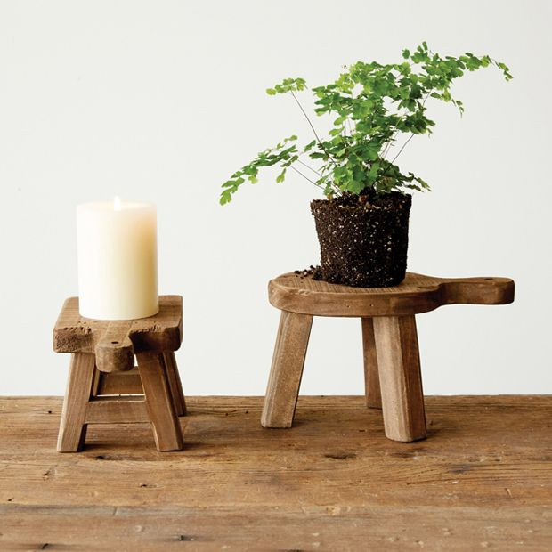 Decorative Fir Wood Display Pedestal | Antique Farm House