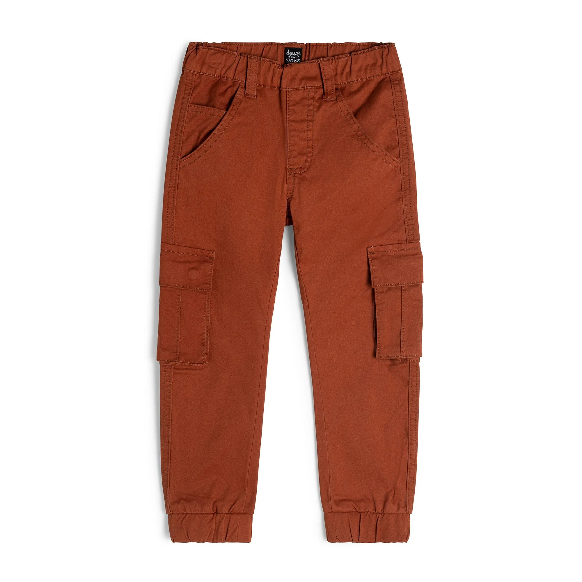 Stretch Twill Jogger Orange-Brown | Deux par Deux Childrens Designer Clothing