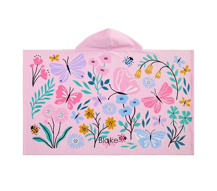 Wildflower Butterfly Kid Beach Hooded Towel | Pottery Barn Kids