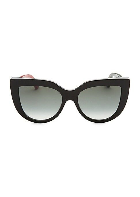 Gucci Women's 53MM Colorblocked Arm Cat Eye Sunglasses - Black | Saks Fifth Avenue