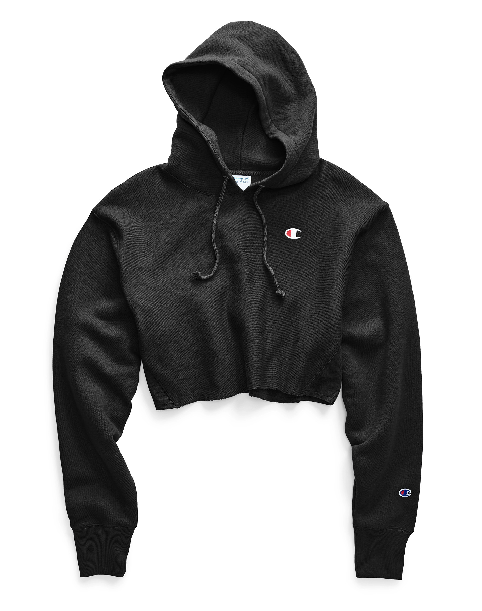 Reverse Weave® Cropped Cut-Off Hoodie, C Logo | ChampionUSA.com (Hanesbrands Inc.)