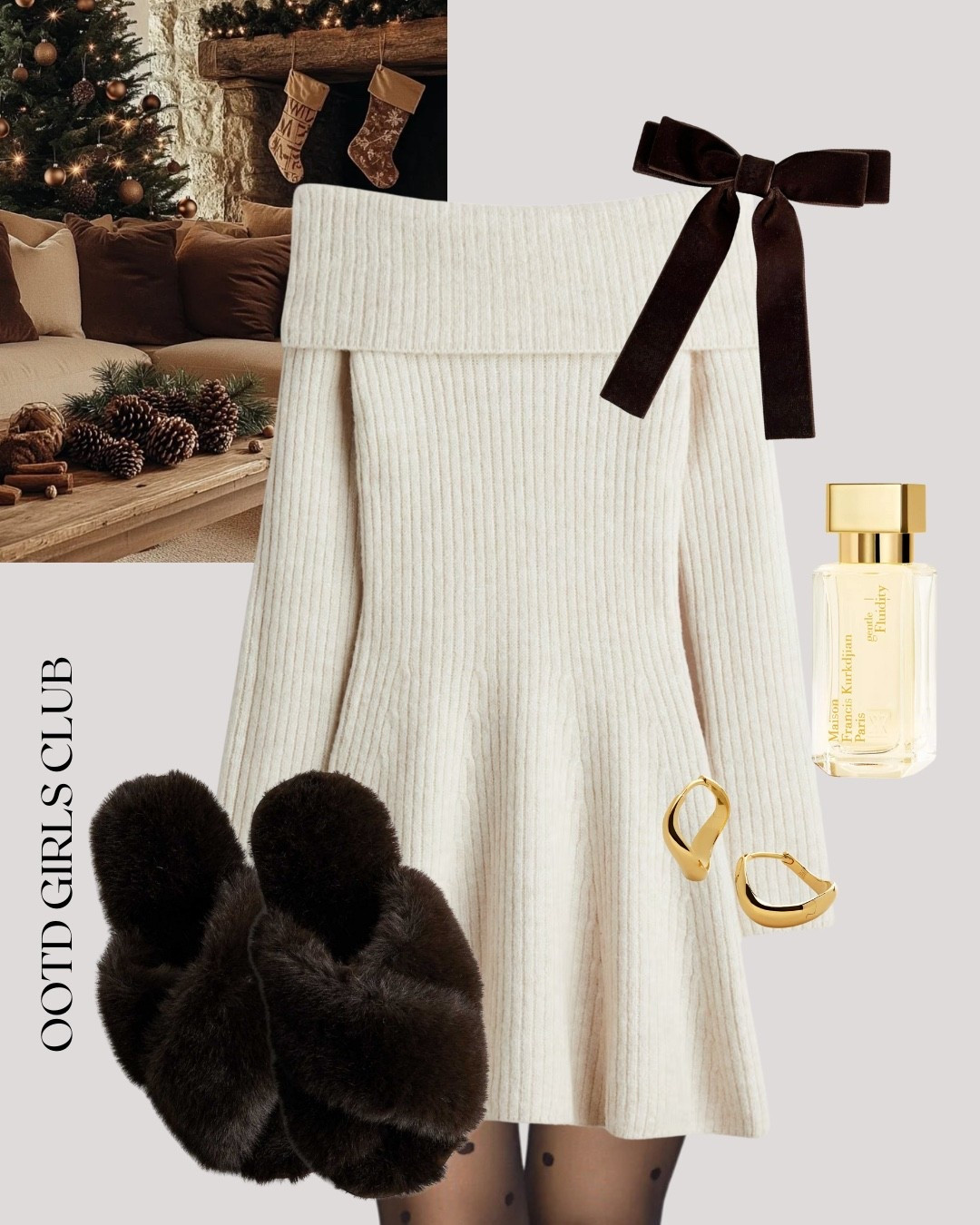 Christmas Day Outfit! Cream knit dress and chocolate brown accessories! 

#LTKwinter #LTKpartywear #LTKdresses