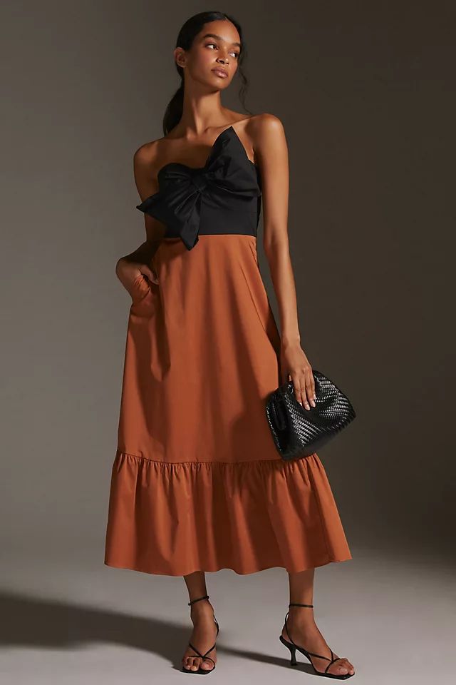 Colorblocked Bow-Tie Maxi Dress | Anthropologie (US)