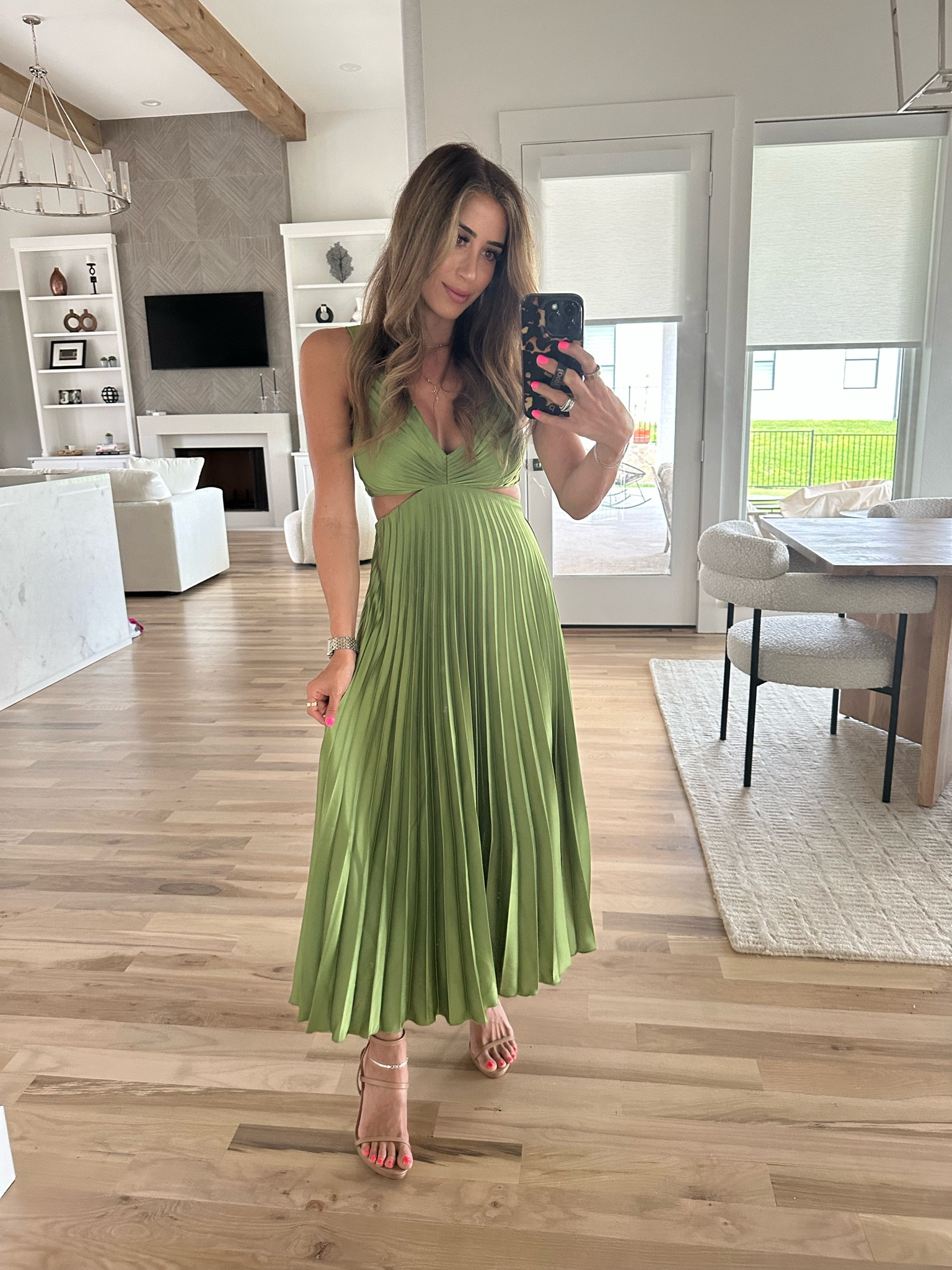 Pleated green wedding guest silk dress summer wedding size xxs short nude heels 

#LTKwedding #LTKunder100 #LTKsalealert