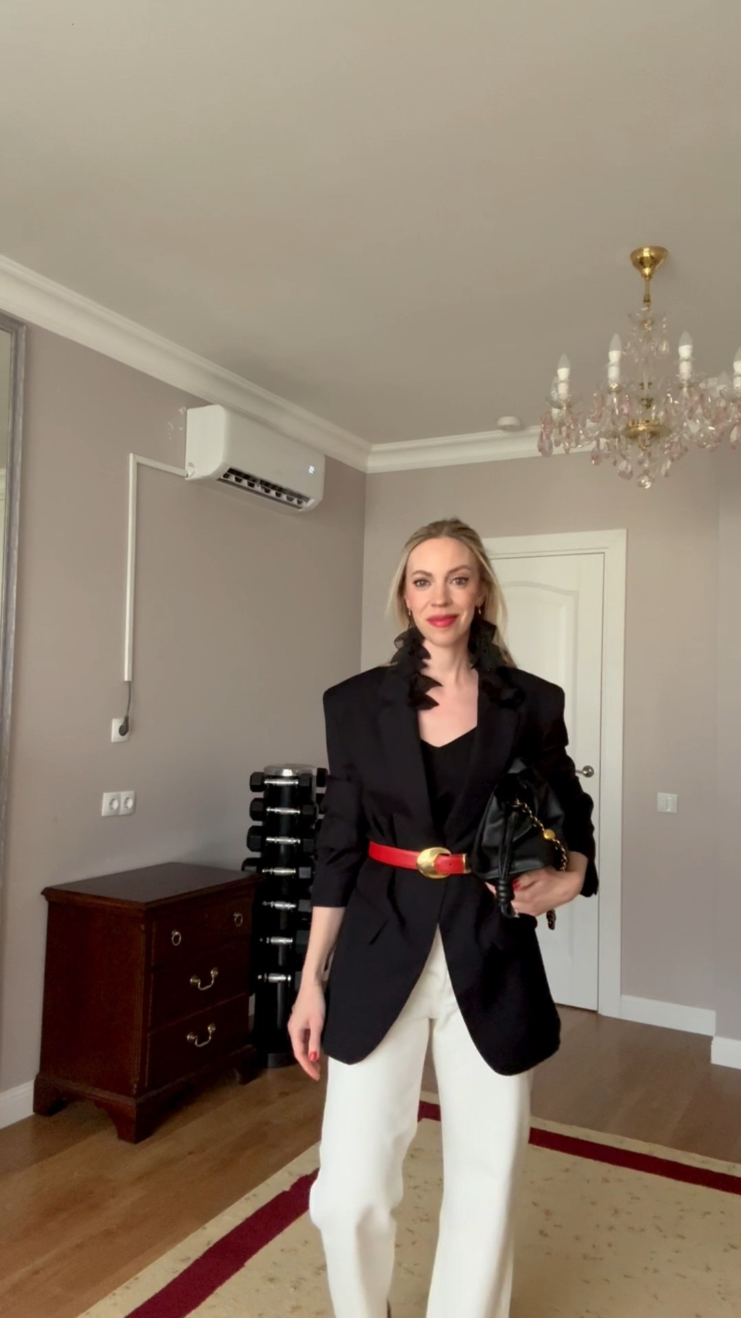Date night outfit, flower earrings, oversized black blazer with white jeans, Loewe Flamenco pouch handbag, style over 40

#LTKgrwm #LTKOver40 #LTKSeasonal