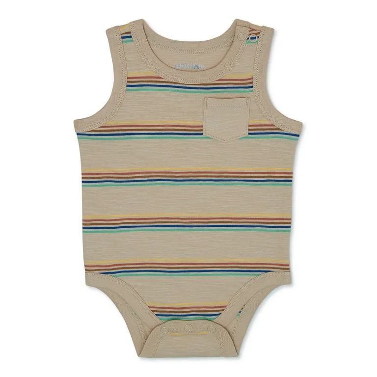 Garanimals Baby Boy Stripe Jersey Pocket Tank Bodysuit, Sizes 0-24 Months | Walmart (US)