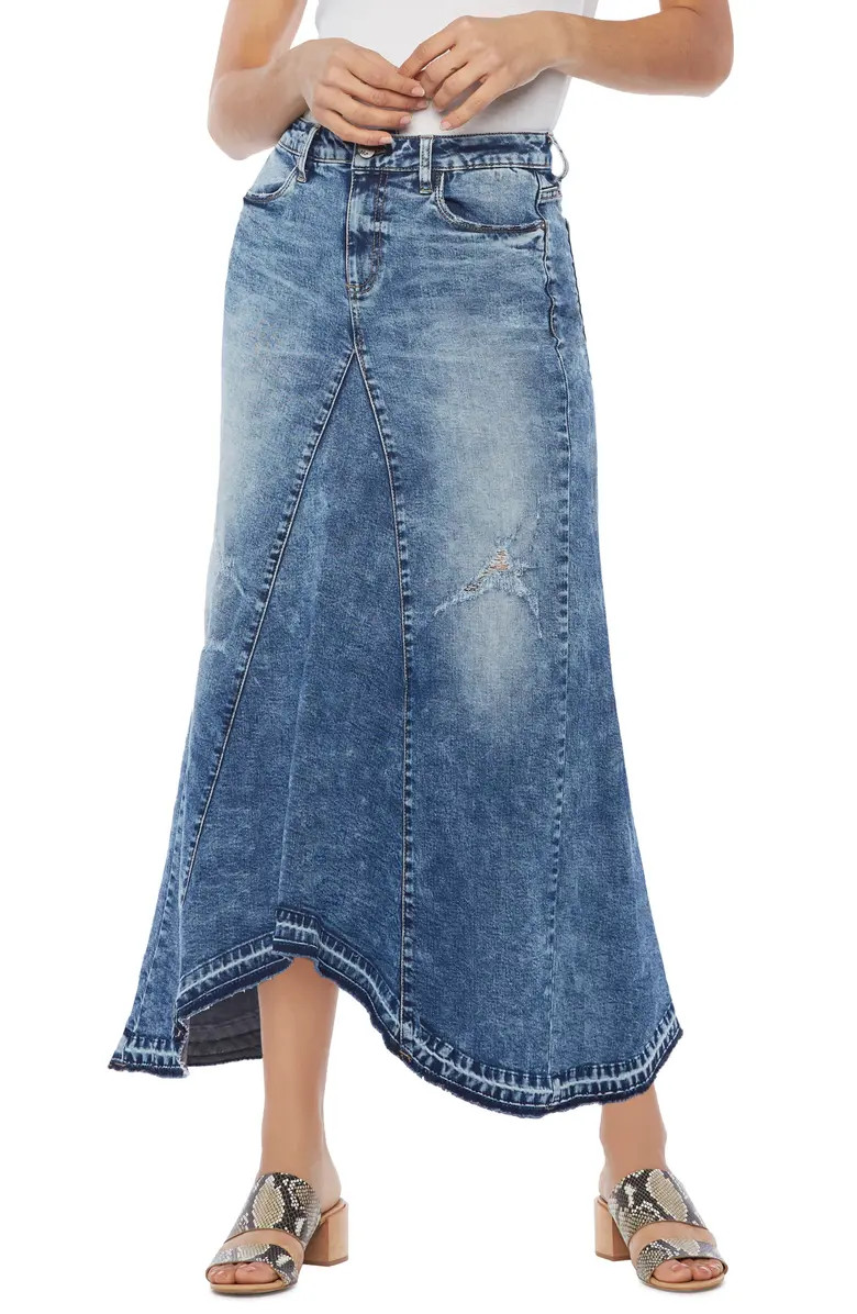 Wash Lab Denim Selma Pieced Denim Midi Skirt | Nordstrom | Nordstrom