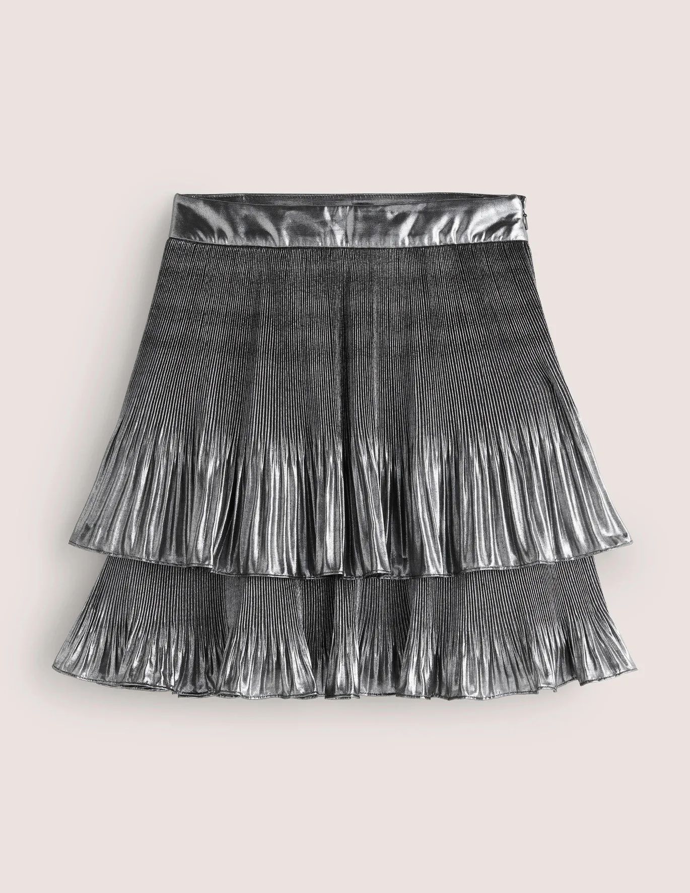 Plisse Mini Skirt - Metallic Foil | Boden (US)