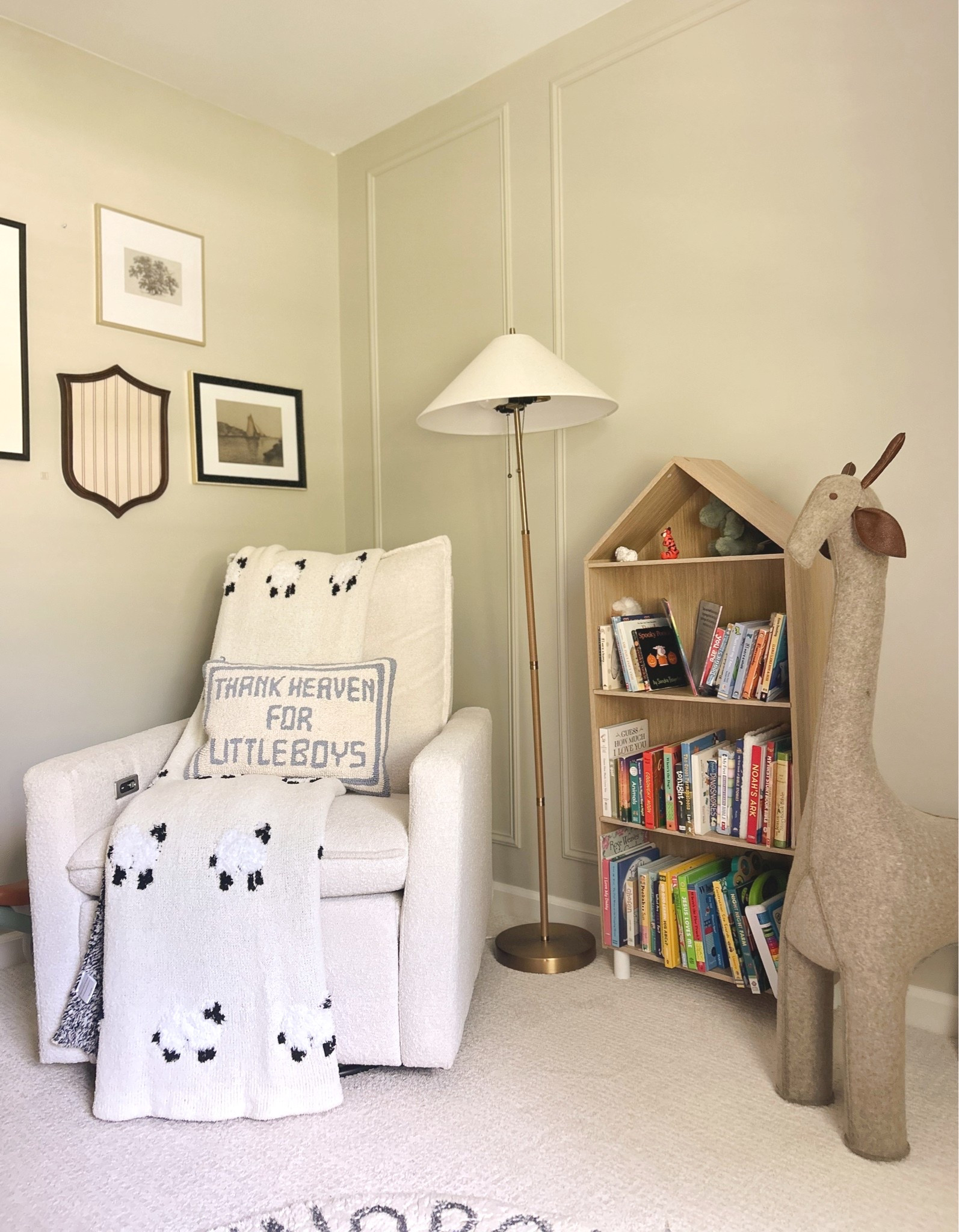 Baby boy nursery with rocking chair and bookshelf

#LTKHome #LTKBaby #LTKKids
