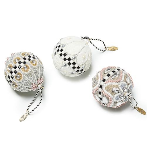 MACKENZIE-CHILDS Crystal Palace Beaded Ball Ornaments, Christmas-Tree Ornaments Set, Set of 3 | Amazon (US)