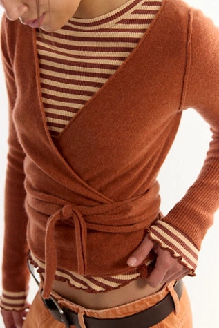 Cashmere Reversible Wrap V-Neck Sweater | Free People (Global - UK&FR Excluded)