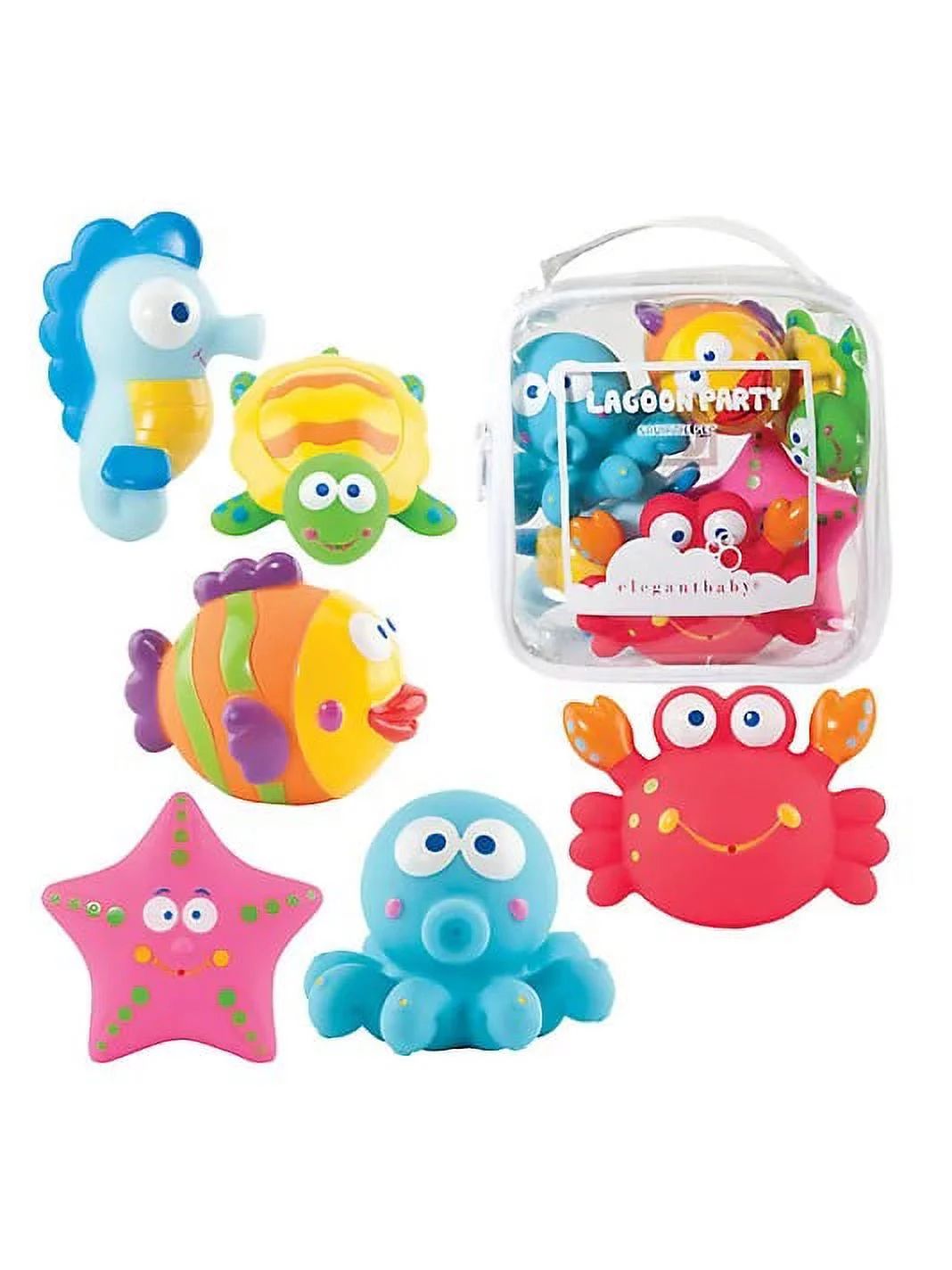 Elegant Baby MULTI Lagoon Party Squirties Bath Toys-Ages 6 Months+, US One Size - Walmart.com | Walmart (US)