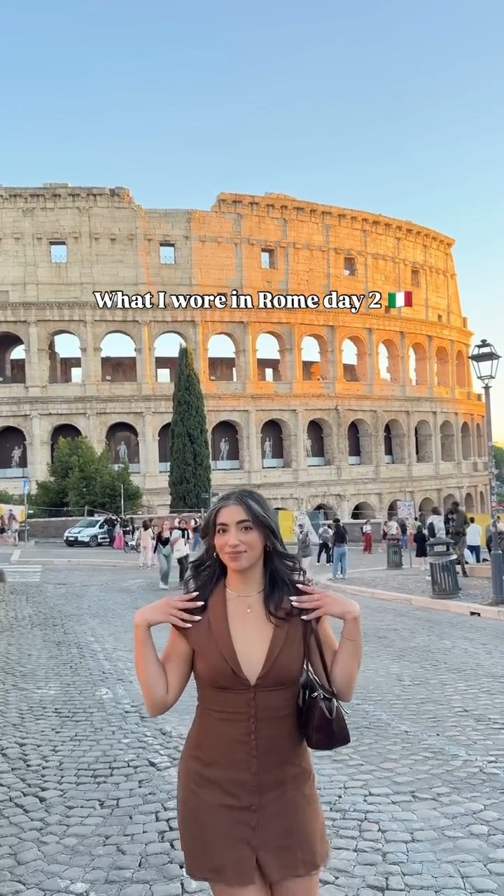 What I wore in Rome day 2 🇮🇹 

Day 2 because first day was a half day! We spent the day exploring & toured the colosseum, roman forum, and palatine hill. 

Loving my new dress from @princesspolly, shoes are @allbirds, purse is @coach, & jewelry is @ellievailjewelry ✨ Links in bio on my LTK 🤎

#ootd #travelrome #rometravel #princesspolly #traveloutfits 

#LTKBeauty #LTKTravel #LTKStyleTip