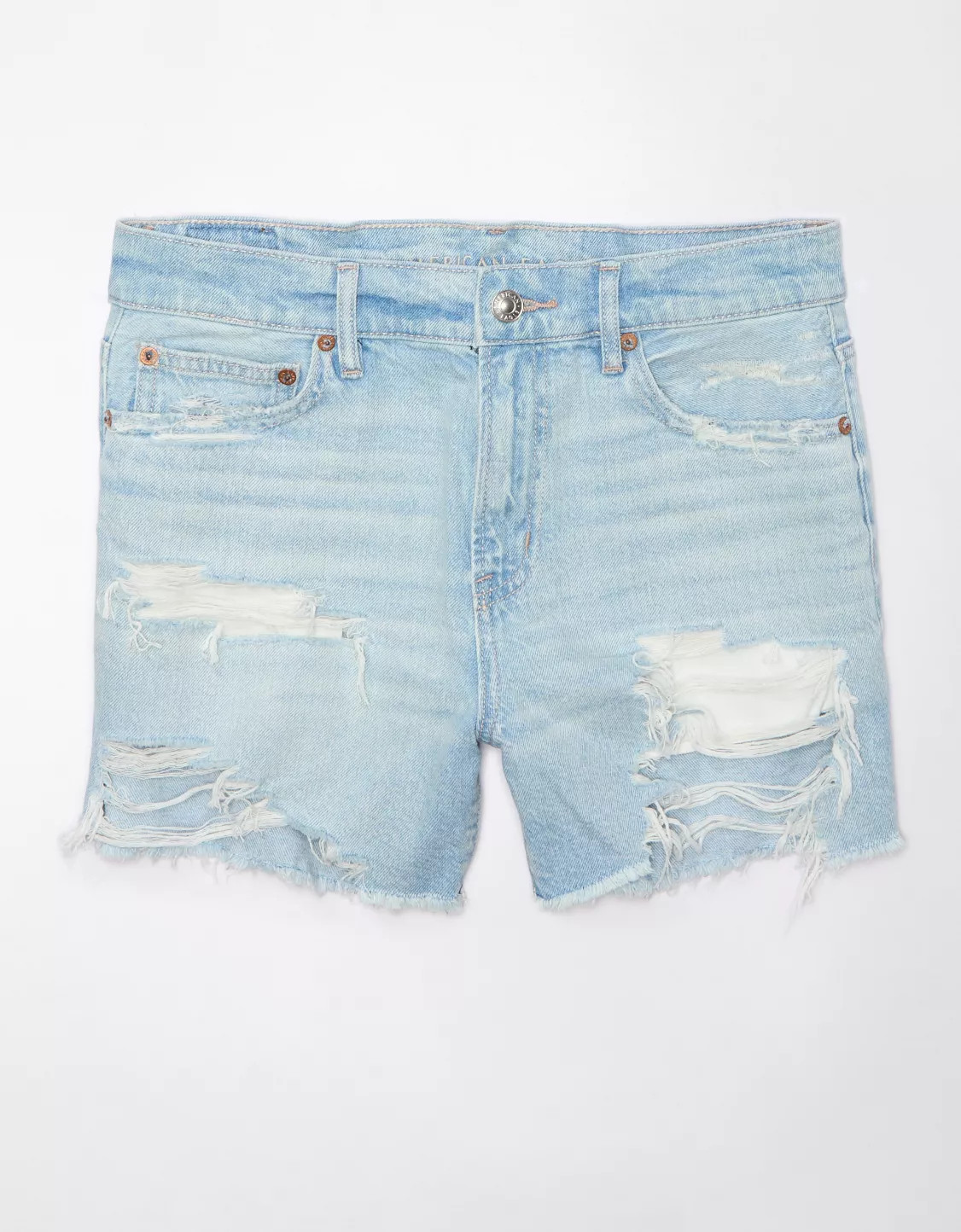 AE Strigid 4" Perfect Ripped Denim Short | American Eagle Outfitters (US & CA)