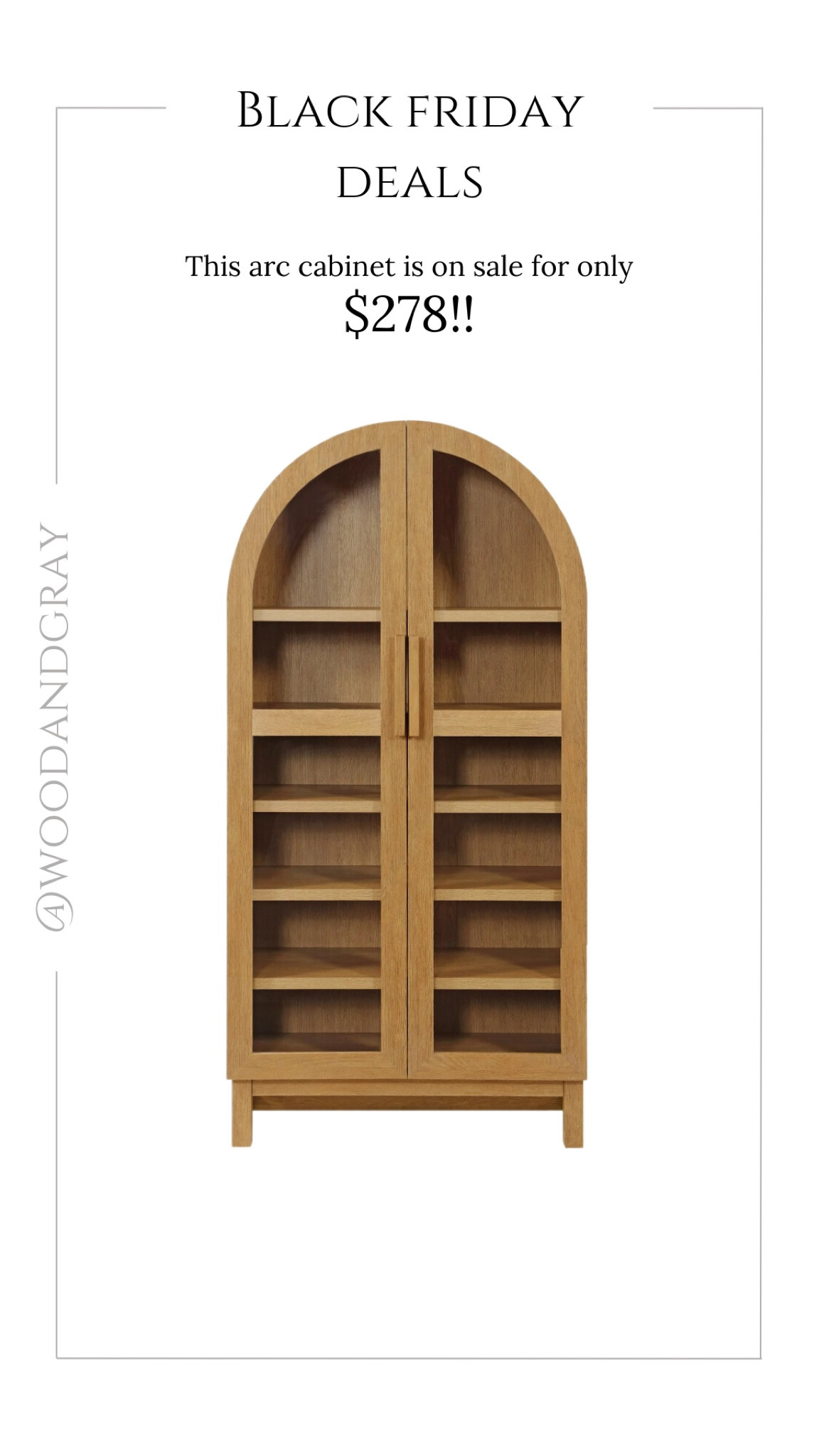 I’ve had my eye on this arc cabinet for a while and it’s in major sale! Less than $300!

#arccabinet #livingroomfurniture #walmartfinds #blackfriday #woodcabinet #woodandgray 

#LTKGiftGuide #LTKSaleAlert #LTKHome