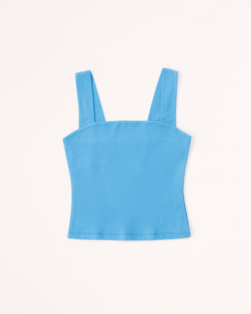 Women's Cotton Seamless Fabric Squareneck Tank | Women's Tops | Abercrombie.com | Abercrombie & Fitch (US)