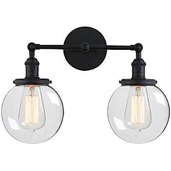 Phansthy Glass Wall Sconce 2 Light Industrial Wall Sconce 5.9” Edison Globe Wall Light Shade | Amazon (US)