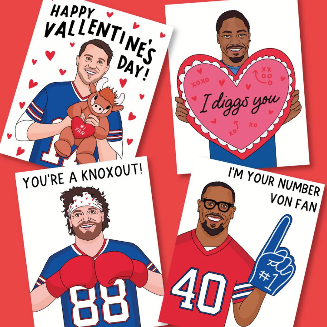 Buffalo Football Printable Kids Valentines for School Valentines for Kids - Etsy | Etsy (US)