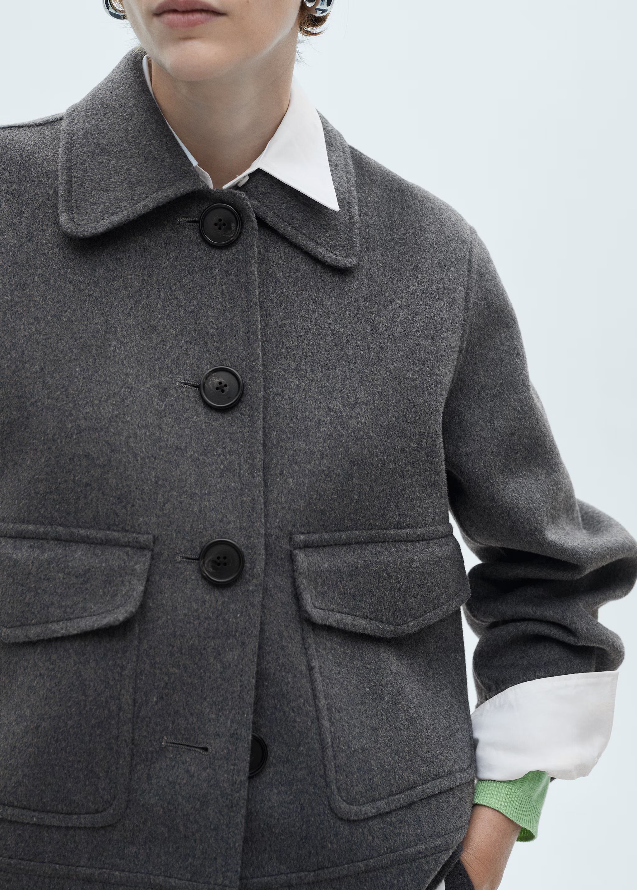 Wool-blend jacket with pockets | MANGO (UK)