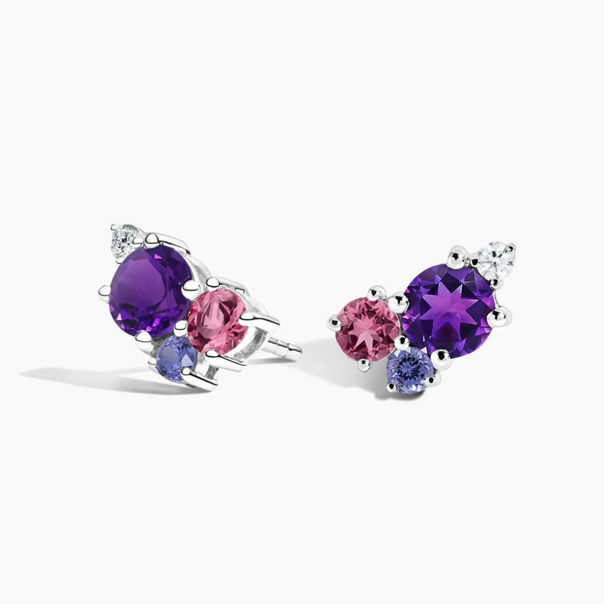Lilac Bouquet Earrings in Silver | Brilliant Earth