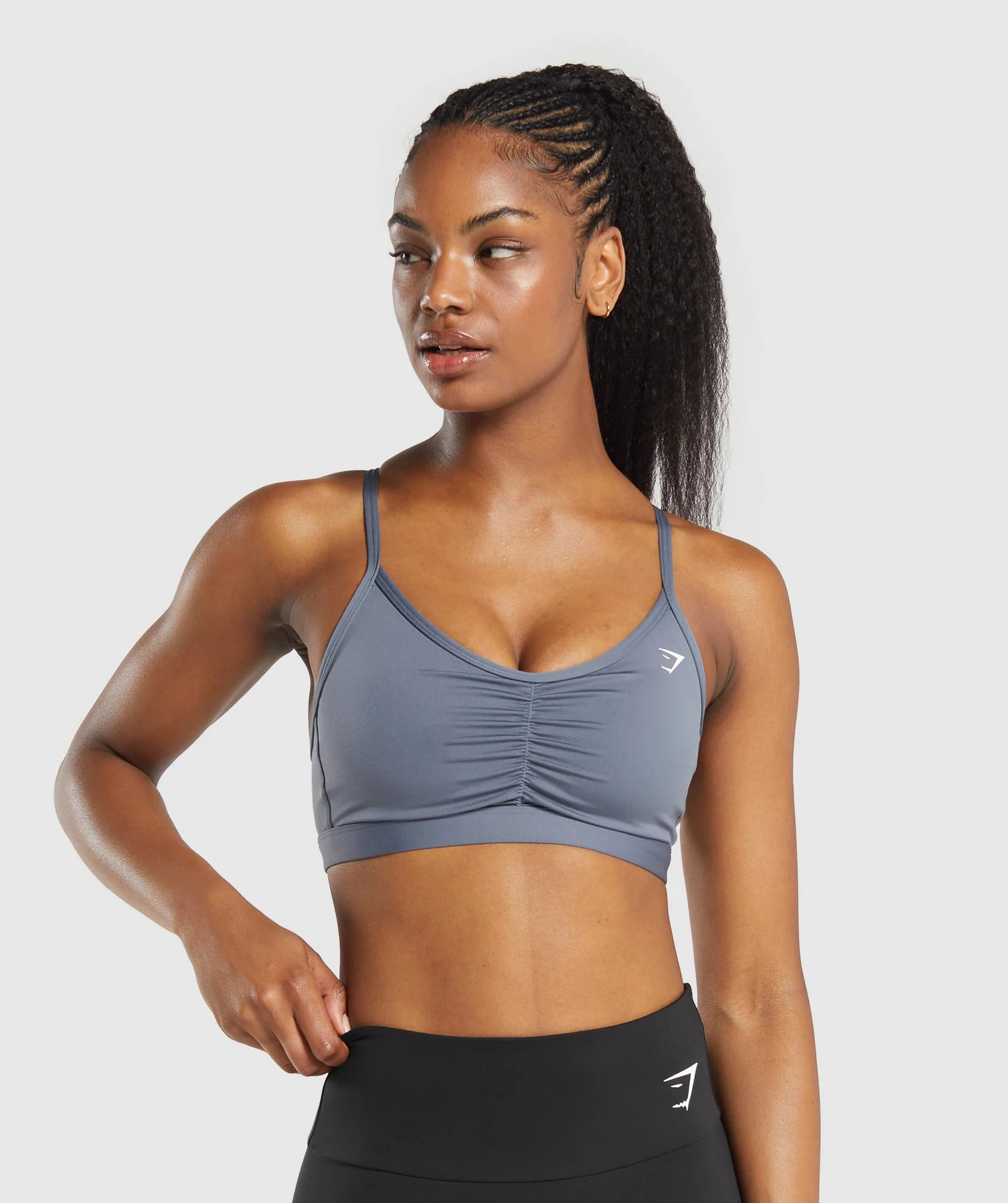 Gymshark Ruched Sports Bra - Iron Blue | Gymshark US