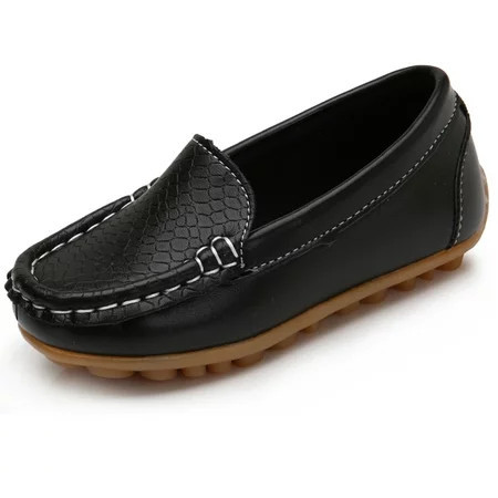 DADAWEN Boys Soft Split Leather Slip-On Loafer Dress Shoes 9.5 Toddler | Walmart (US)