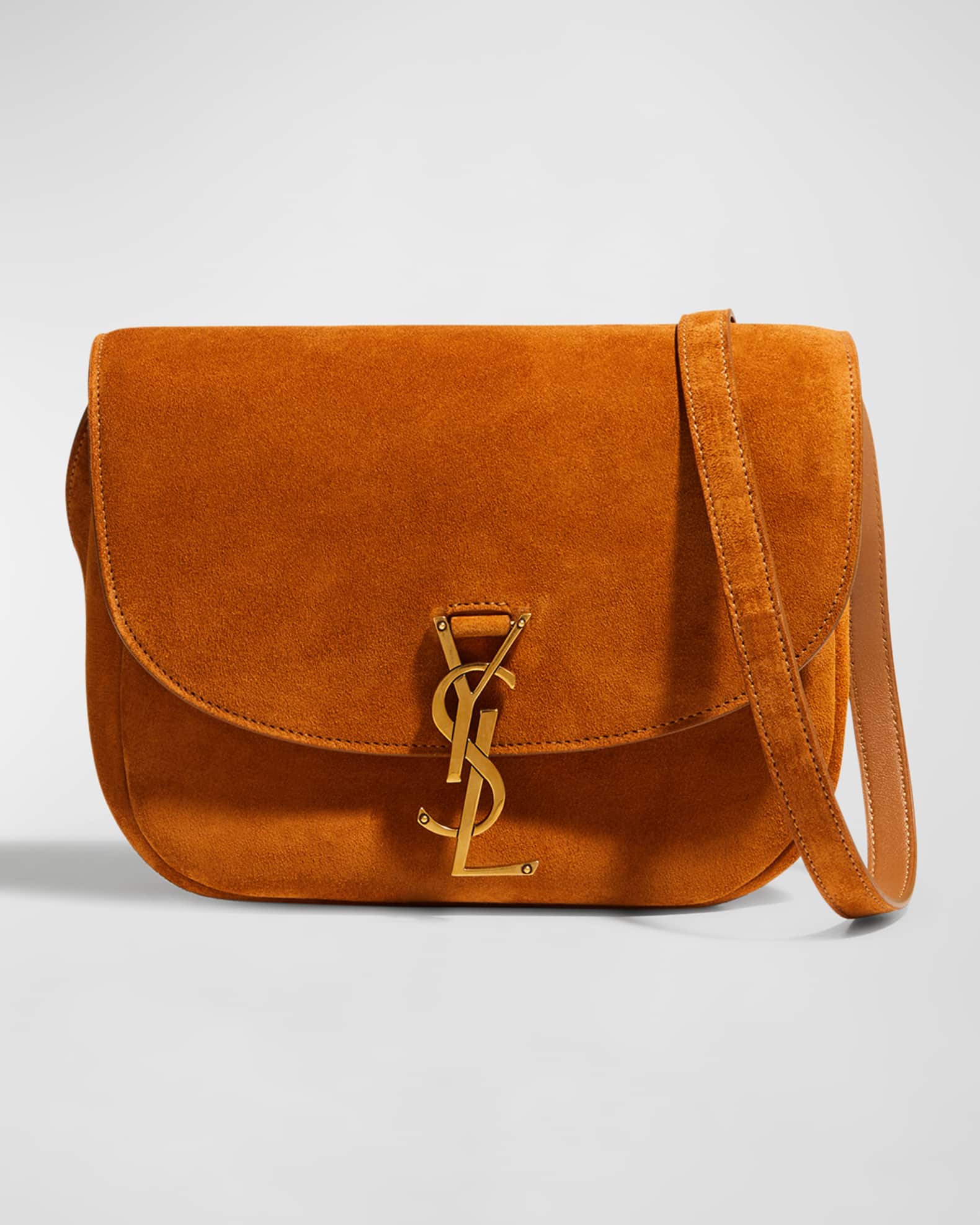 Saint Laurent Kaia Medium YSL Suede Satchel Bag | Neiman Marcus