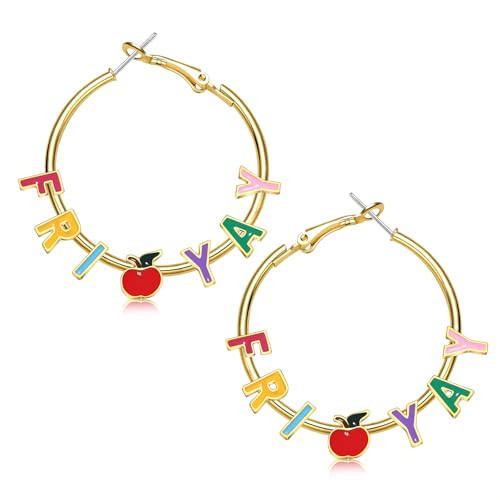 Teacher Earrings for Women Enamel Pencil Hoop Earrings Teacher School Accessories Teacher Appreciation Gifts Back To School Jewelry Set (Teacher C) | Amazon (US)
