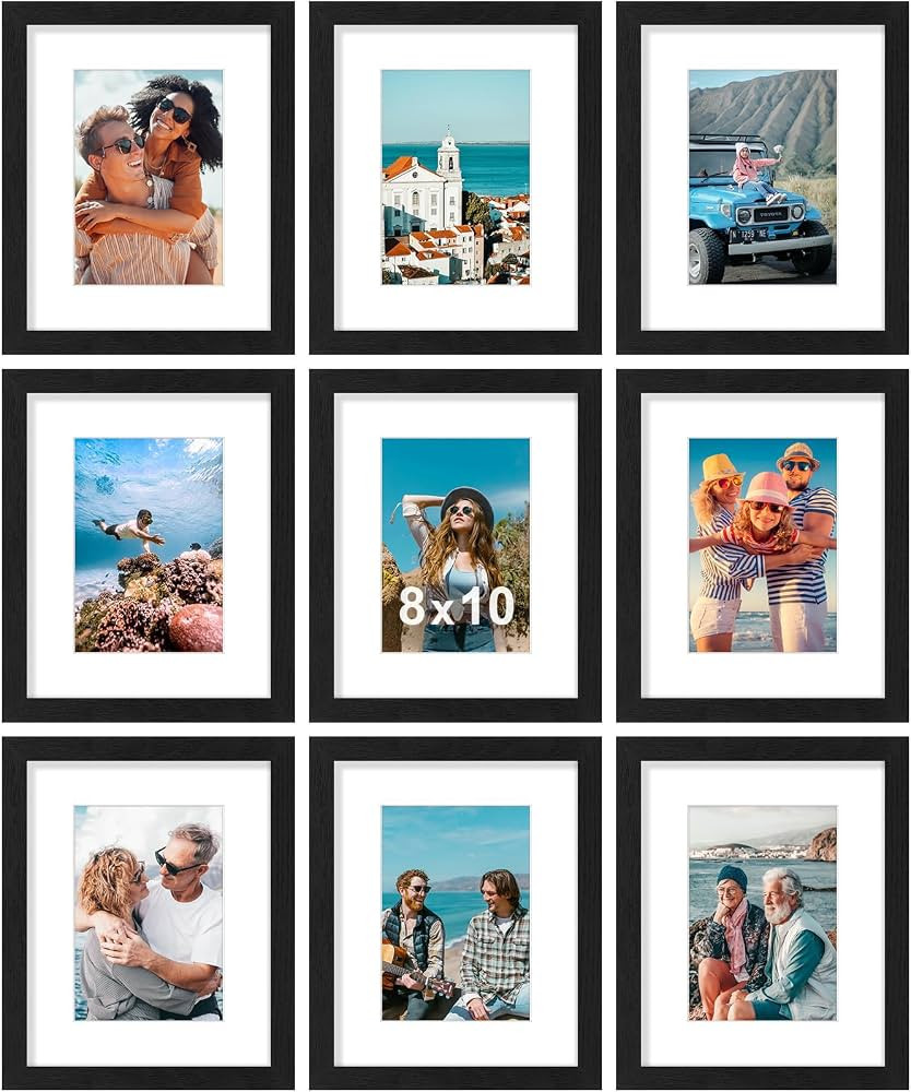 smiry 8x10 Picture Frames Set of 9, Shatter Resistant Plexiglass Display Pictures 5x7 with Mat or... | Amazon (CA)