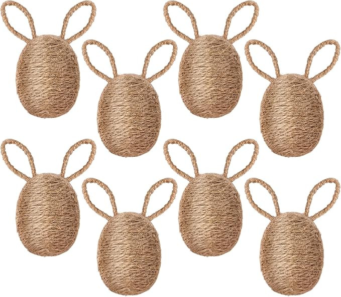 8 Pcs Farmhouse Easter Egg Linen Rope Eggs Rustic Easter Hunt Ornament for Spring Basket Fillers ... | Amazon (US)