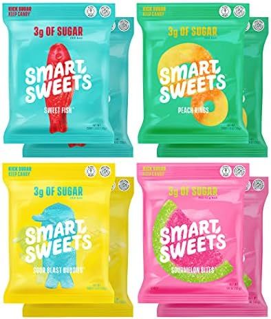 Smart Sweets Variety Pack for Adults, Candy with Low Sugar & Calorie, Christmas Candy Gift Basket... | Amazon (US)